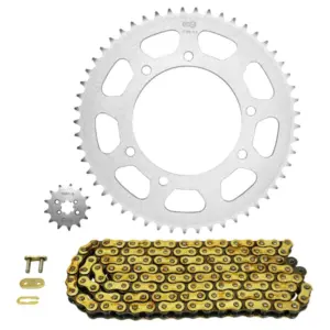 Kit chaîne Afam 420 renforcé or 13/53 Derbi Senda 50