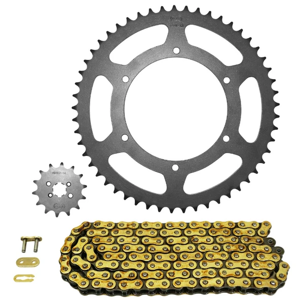Kit chaîne Afam 420 renforcé 11/53 or Gilera SMT Racing 50 Kit chaîne Afam 420 renforcé 11/53 or Gilera SMT Racing 50
