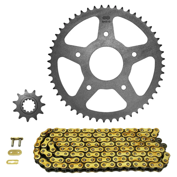 Kit chaîne Afam 420 renforcé 11/52 or Rieju MRT SM 50 Kit chaîne Afam 420 renforcé 11/52 or Rieju MRT SM 50