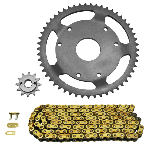Kit chaîne Afam 420 renforcé 12/53 or Derbi Senda R 50 Kit chaîne Afam 420 renforcé 12/53 or Derbi Senda R 50