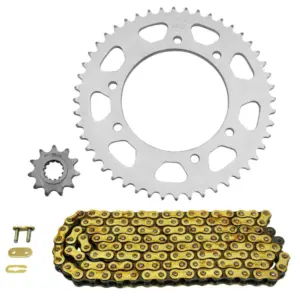 Kit chaîne Afam 420 11/48 renforcé or MBK Yamaha 50
