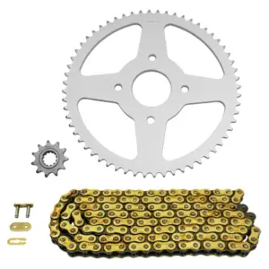 Kit chaîne Afam 420 11/60 renforcé or MBK Yamaha 50