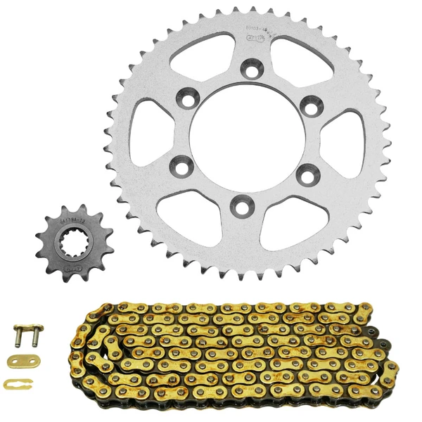 Kit chaîne Afam 420 renforcé or 12/48 Rieju RR Spike SM 50 Kit chaîne Afam 420 renforcé or 12/48 Rieju RR Spike SM 50