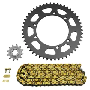 Kit chaîne Afam 420 renforcé or 12/50 Suzuki SMX RMX 50
