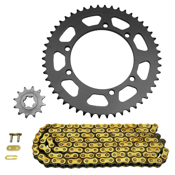 Kit chaîne Afam 420 renforcé or 12/50 Suzuki SMX RMX 50 Kit chaîne Afam 420 renforcé or 12/50 Suzuki SMX RMX 50